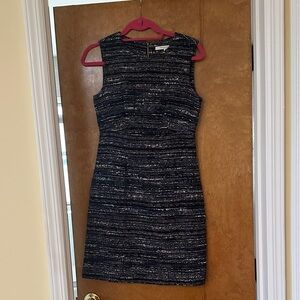 Diane Von Furstenberg Black and White Textured Mini Dress